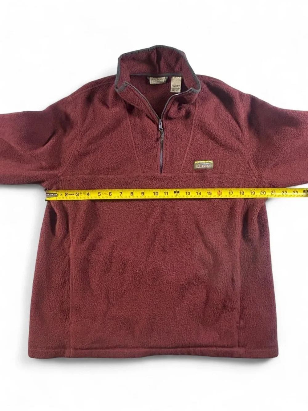 Vintage L.L. Bean Deep Pile Fleece Quarter Zip Pullover Maroon Medium